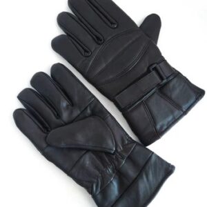 Premium Men’s Black Leather Winter Gloves – Insulated, Waterproof & Windproof Thermal Riding Gloves with Adjustable Wrist Strap